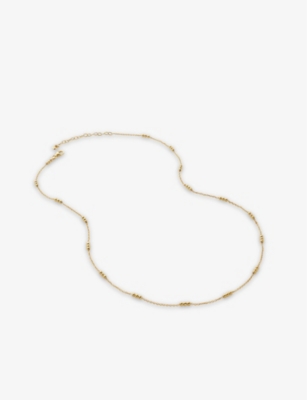 MONICA VINADER: Triple-beaded 18ct recycled gold-plated vermeil sterling-silver choker necklace
