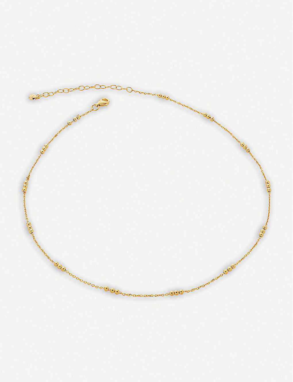 Monica Vinader Triple-beaded 18ct Recycled Gold-plated Vermeil Sterling-silver Necklace