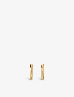Monica Vinader Ziggy Hammered Recycled 18ct Yellow Gold-plated Vermeil On Sterling Silver Huggie Earrings In Gold