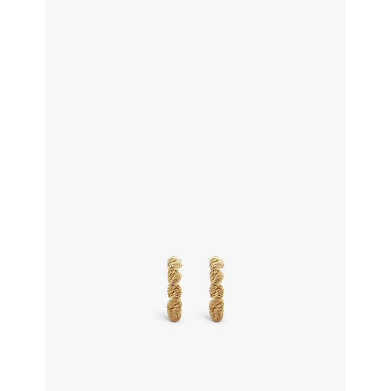 Shop Monica Vinader Womens Gold Corda Recycled 18ct Yellow Gold Vermeil On Sterling-silver Huggie Earring