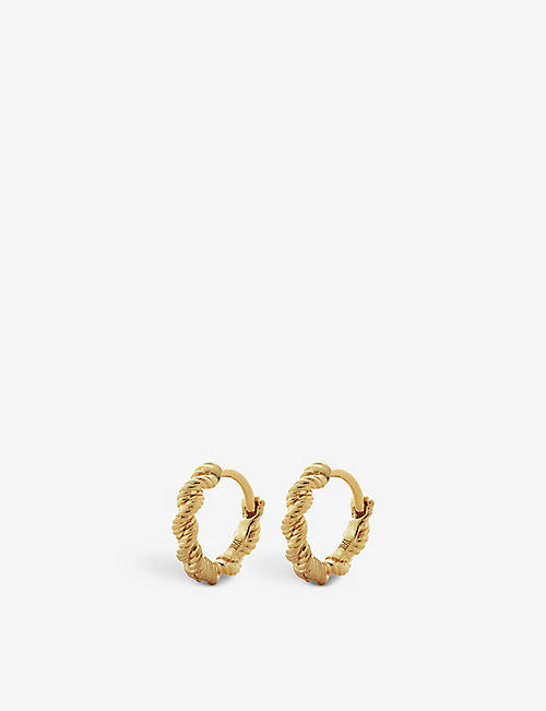 MONICA VINADER: Corda recycled 18ct yellow gold vermeil on sterling-silver huggie earrings