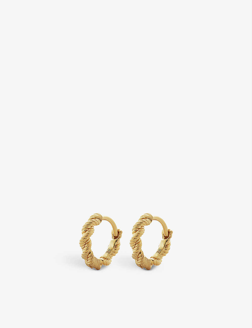 Shop Monica Vinader Womens Gold Corda Recycled 18ct Yellow Gold Vermeil On Sterling-silver Huggie Earring