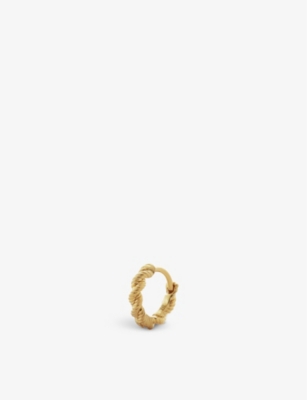 MONICA VINADER: Corda recycled 18ct yellow gold vermeil on sterling-silver single huggie earring