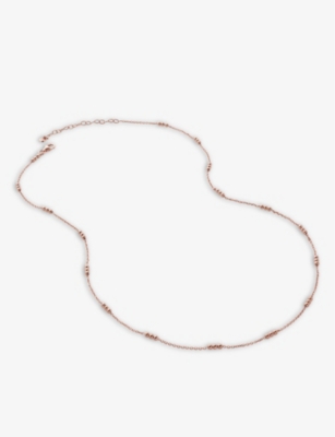 MONICA VINADER: Triple-beaded 18ct recycled rose gold-plated vermeil sterling-silver choker necklace