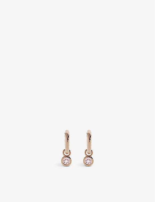 MONICA VINADER: 18ct rose gold-plated vermeil sterling silver and pink tourmaline huggie earrings
