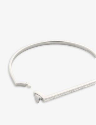 MONICA VINADER: Signature skinny sterling silver and 0.35ct white-diamond bangle