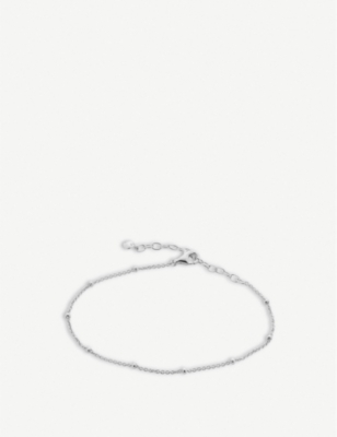 Shop Monica Vinader Womens Silver Fine Beaded Recycled Sterling-silver Chain Bracelet