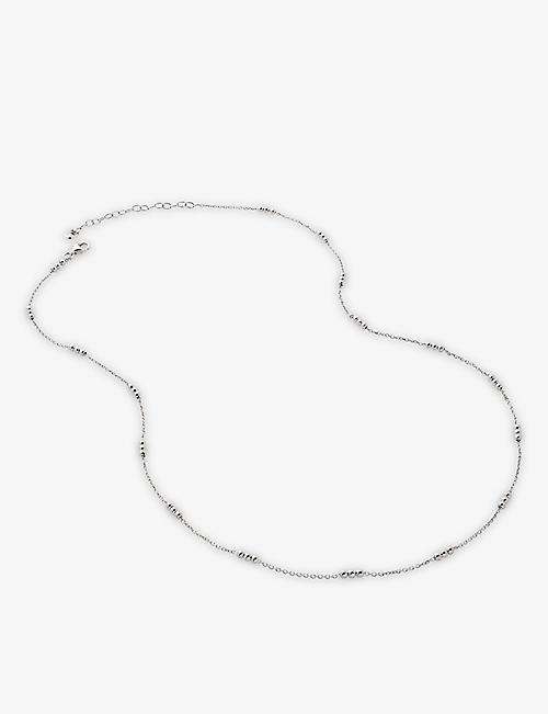 MONICA VINADER: Triple-beaded recycled sterling-silver choker necklace