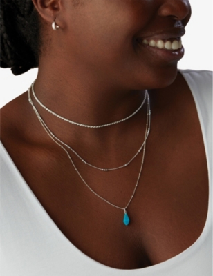 Monica Vinader Womens Beaded Sterling Silver Chain Necklace In Silver