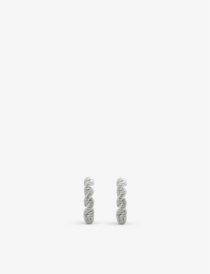 Monica Vinader Corda Sterling Silver Single Huggie Earrings In Silver