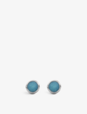 MONICA VINADER: Siren Mini Gem recycled 18ct sterling-silver and turquoise stud earrings