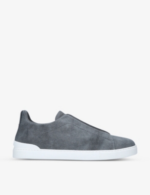 Ermenegildo Zegna Triple Stitch Low-top Cotton Trainers In Grey