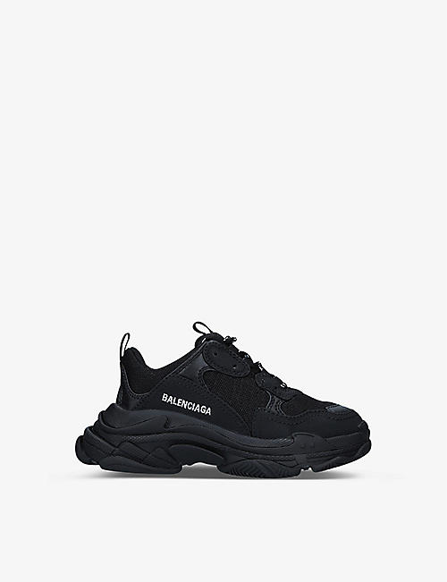 BALENCIAGA: Triple S mesh and leather trainers 4-7 years