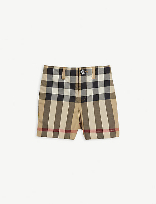 BURBERRY: Royston checked stretch-cotton shorts 6-24 months
