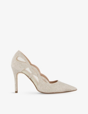 Dune Bristal Cut-out Mesh-woven Court Heels In Gold-fabric | ModeSens