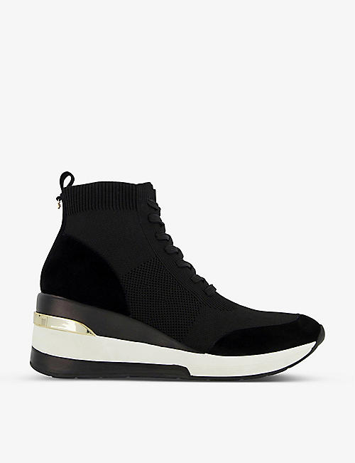 DUNE: Enlicia woven mid-wedge sock trainers