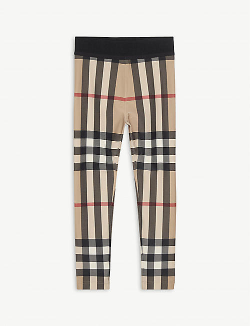 BURBERRY: Gina checked stretch-woven leggings 3-14 years