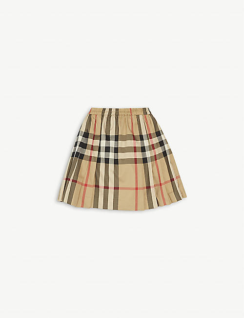 BURBERRY: Hilde checked cotton skirt 3-14 years