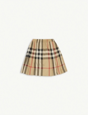 BURBERRY - Hilde checked cotton skirt 3-14 years 