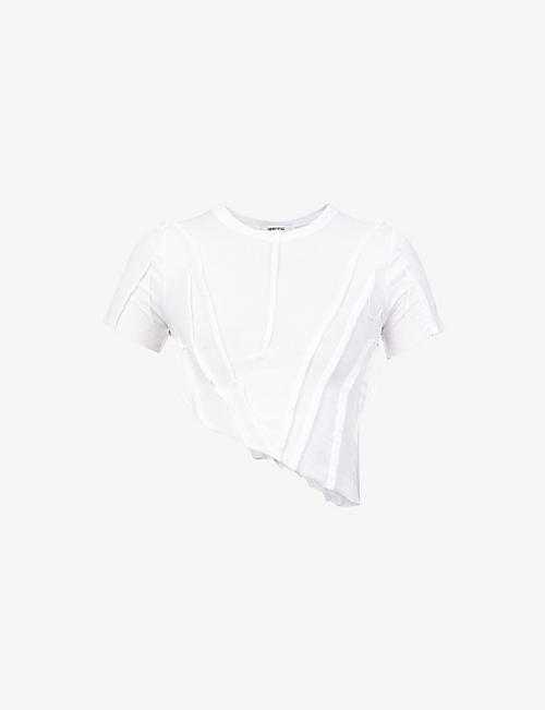 SAMI MIRO VINTAGE: Asymmetric short-sleeved upcycled-jersey top