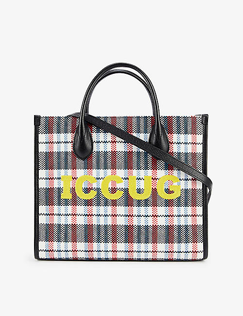 GUCCI: ICCUG canvas and leather tote bag