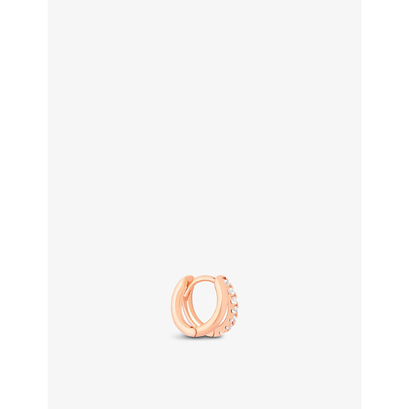 Shop Astrid & Miyu Women's Rose Gold Illusion Clicker 18ct Rose Gold-plated Sterling Silver And Zirconia