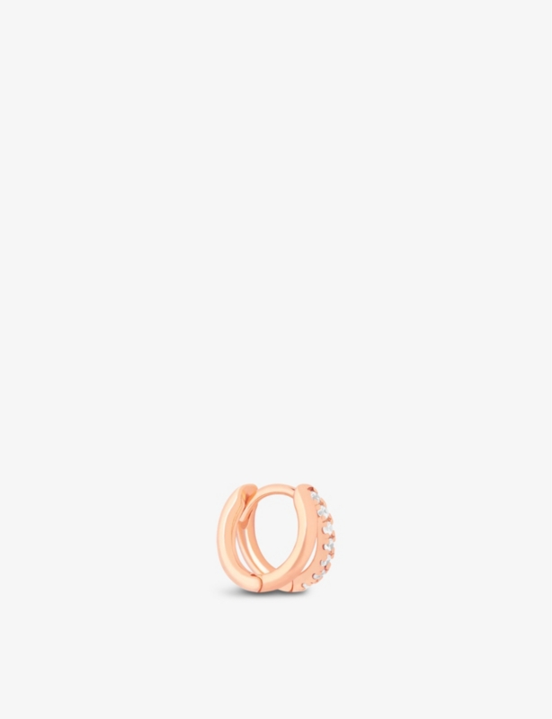 Illusion Clicker 18ct rose gold-plated sterling silver and zirconia hoop earring