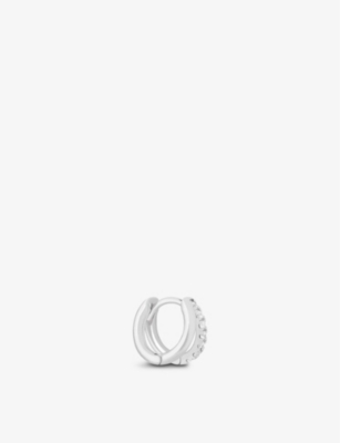 ASTRID & MIYU: Illusion Clicker sterling silver and zirconia hoop earring