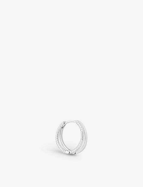 ASTRID & MIYU: Illusion Rope Conch sterling silver hoop earring