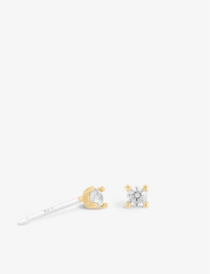 ASTRID & MIYU: Mystic Simple 18ct gold-plated sterling silver and zirconia stud earrings