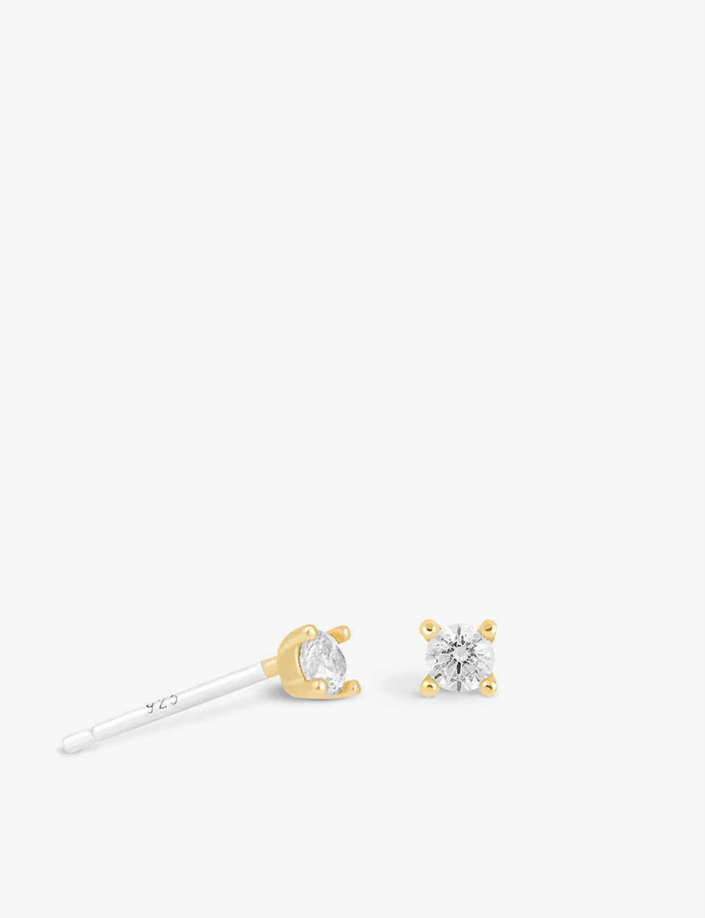 Astrid & Miyu Mystic Simple 18ct Gold-plated Sterling Silver And Zirconia Stud Earrings
