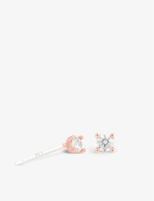 Astrid & Miyu Mystic Simple 18ct Rose Gold-plated Sterling Silver And Zirconia Stud Earrings