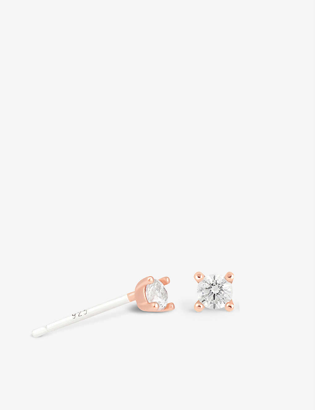 Astrid & Miyu Mystic Simple 18ct Rose Gold-plated Sterling Silver And Zirconia Stud Earrings