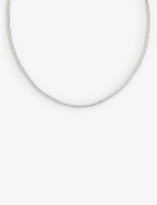 ASTRID & MIYU: Snake rhodium-plated brass necklace