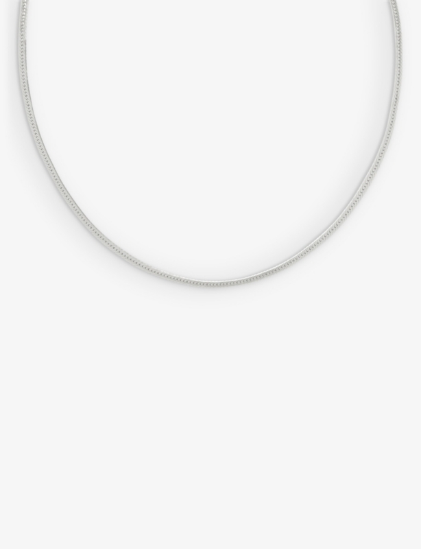 Snake rhodium-plated brass necklace