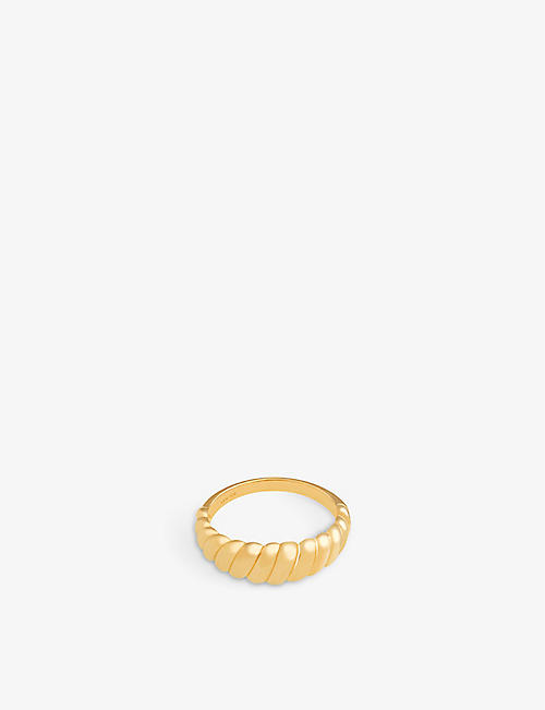 ASTRID & MIYU: Rope Dome 18ct yellow gold-plate sterling-silver ring