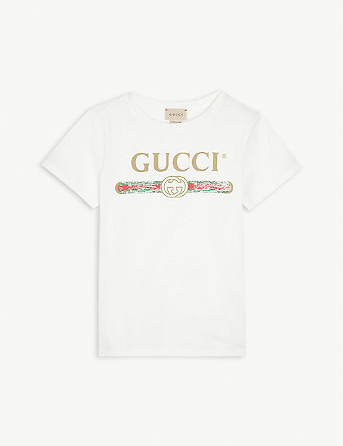 GUCCI: Vintage logo cotton T-shirt 4-10 years