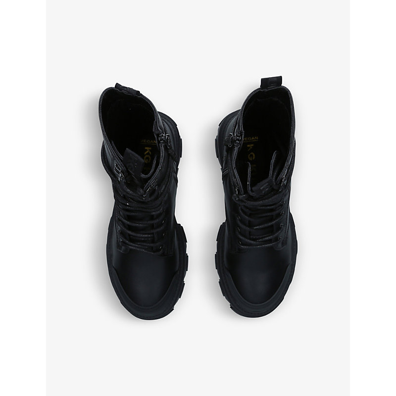 Shop Kg Kurt Geiger Women's Black Trekker Ankle-length Faux-leather Boots