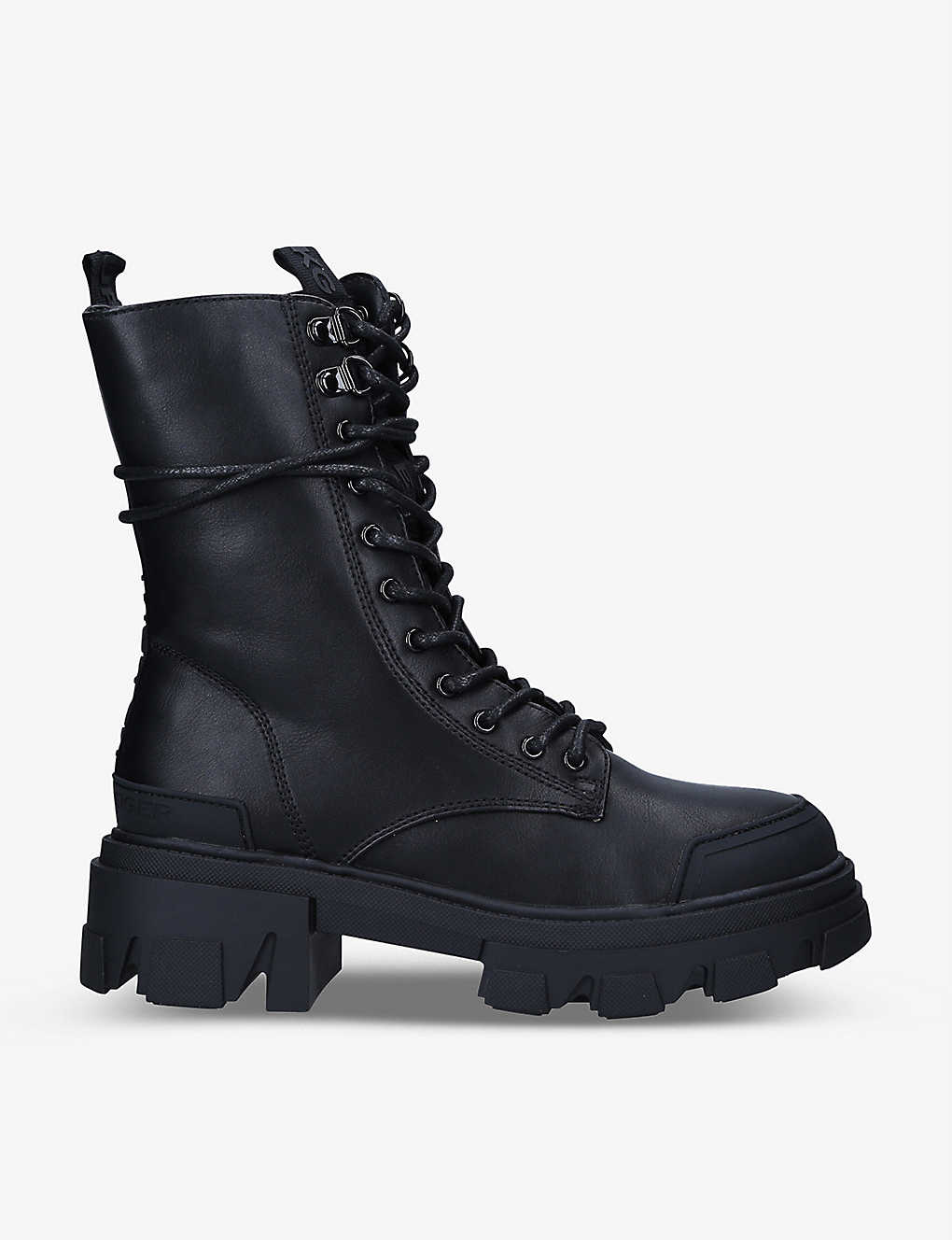 Shop Kg Kurt Geiger Women's Black Trekker Ankle-length Faux-leather Boots