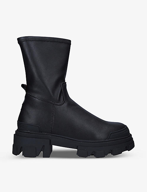 KG KURT GEIGER: Trekker ankle-length faux-leather boots