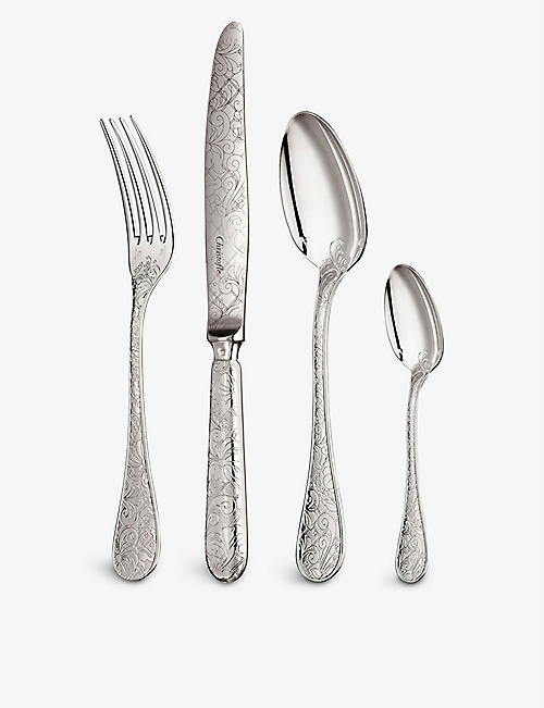CHRISTOFLE: Jardin d‘Eden silver plated 24-piece cutlery set