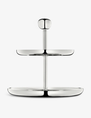 CHRISTOFLE TWO-TIER SILVER-PLATED PASTRY STAND 14.5CM