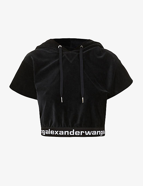 ALEXANDER WANG: Logo-print cotton-blend hoody