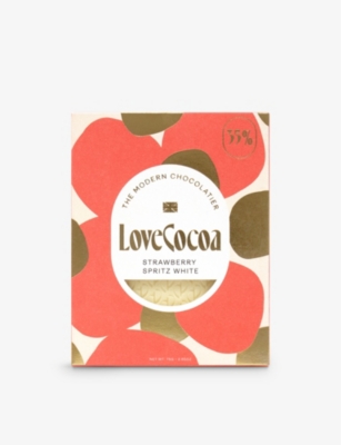 LOVE COCOA: Strawberry and champagne white chocolate bar 75g