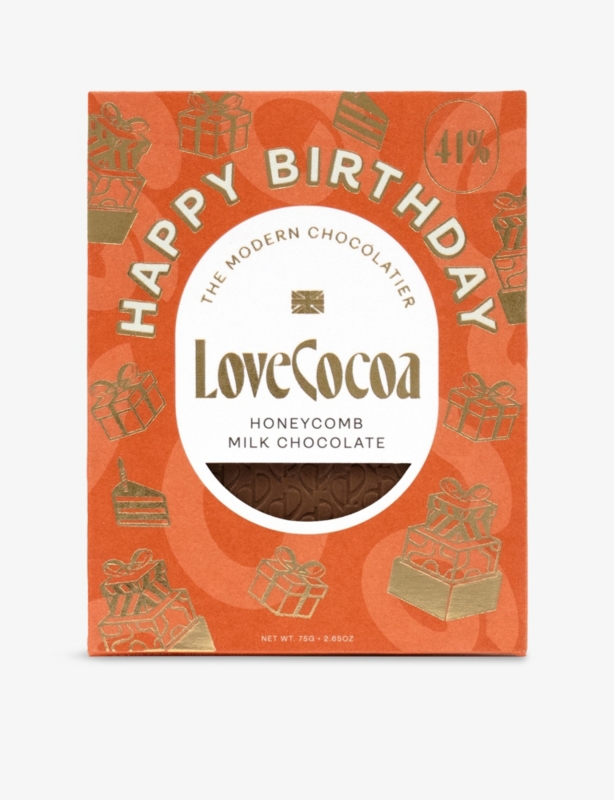 Happy Birthday honeycomb 41% milk chocolate bar 75g