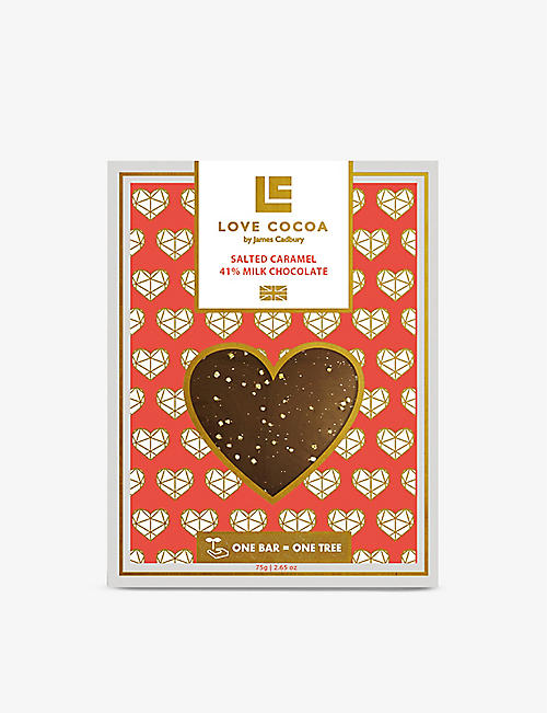 LOVE COCOA: Love limited-edition salted caramel 41% milk chocolate bar 75g