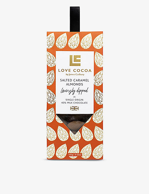 LOVE COCOA: Milk chocolate-covered salted caramel almonds 100g