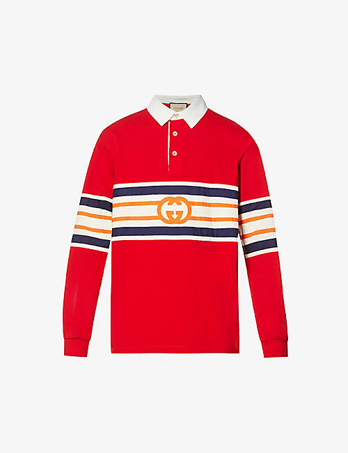 GUCCI: Relaxed-fit cotton-jersey polo shirt