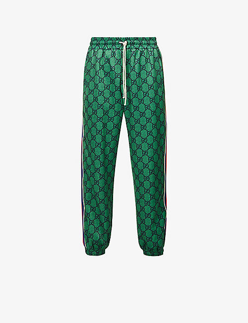 GUCCI: Branded tapered-leg jersey jogging bottoms