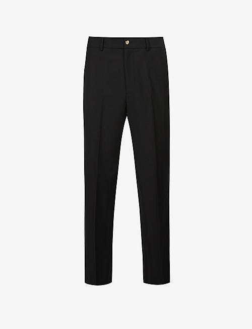 GUCCI: Regular-fit tapered cotton and wool blend trousers